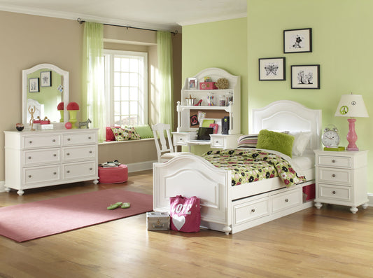 Madison - Full Panel Headboard - Natural White Painted Finish