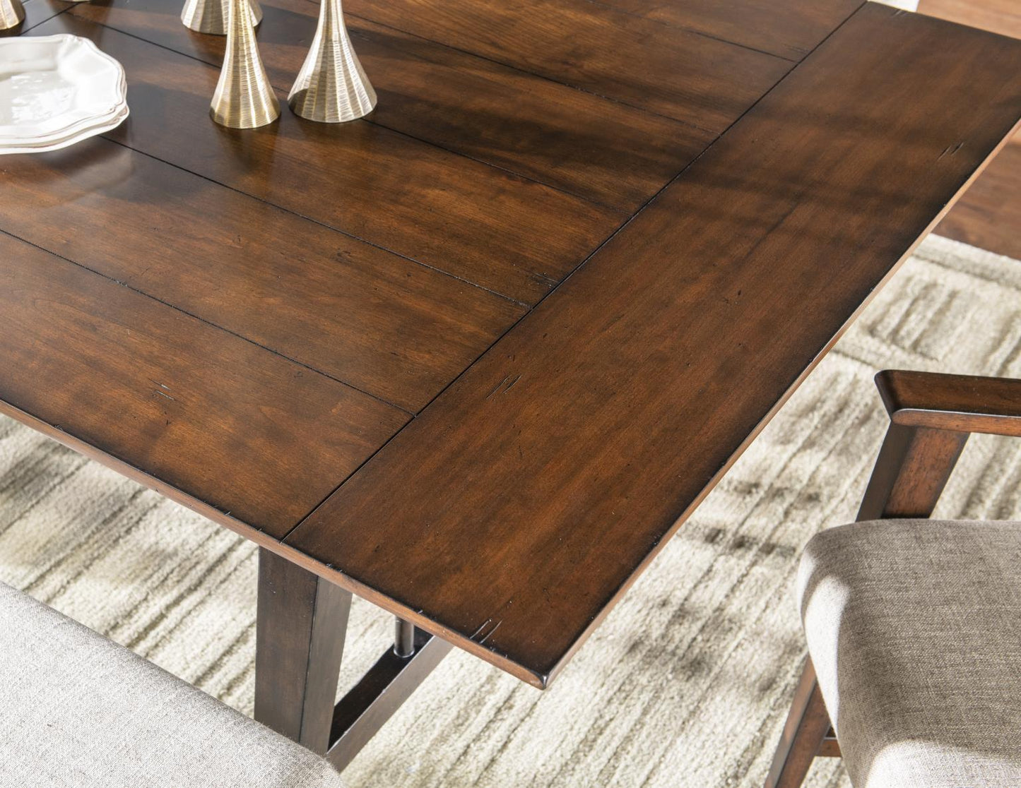 Fenmore - Trestle Dining Table - Mocha And Distressed Cherry