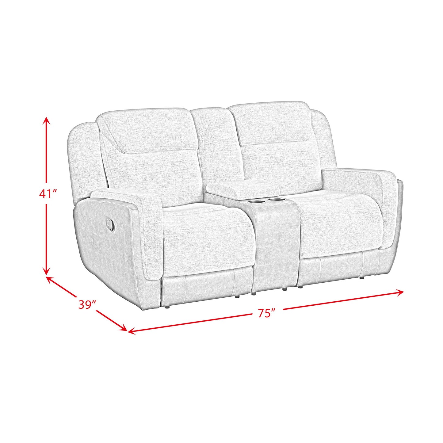 Hornet - Motion Glider Loveseat With Console