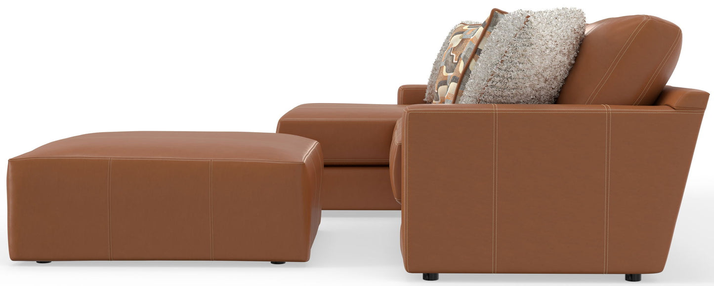 Minori - Italian Leather Sofa / Chaise And Cocktail Ottoman