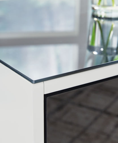 Gardoni - Rectangular End Table - White / Black