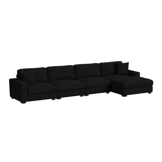 Arizona - Modular RHF Chaise With 1 Pillow 20" - Steno Black