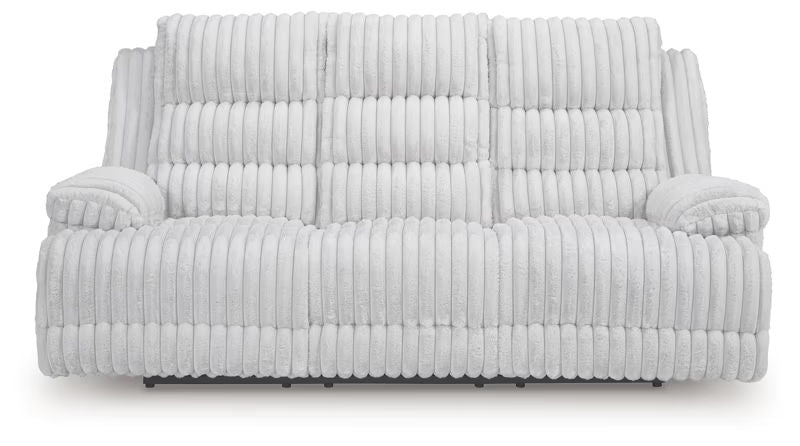 Rhines Falls - Reclining Power Sofa With Drop Down Table - Alloy