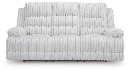 Rhines Falls - Reclining Power Sofa With Drop Down Table - Alloy
