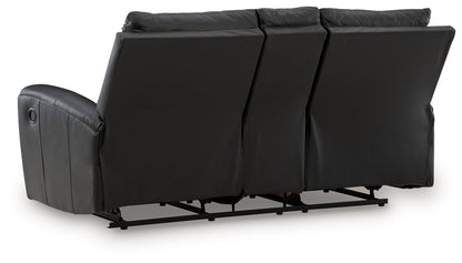 Glossmore - Reclining Loveseat With Console - Black