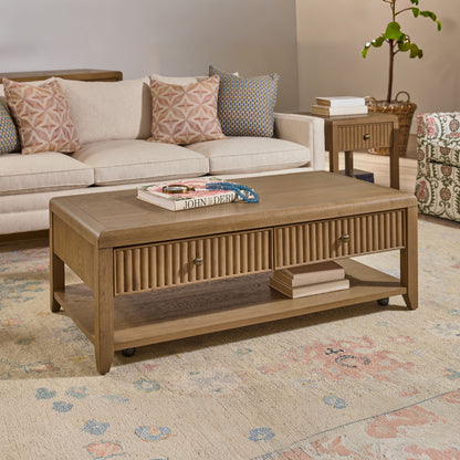 Reed - Rectangular Coffee Table With Casters - Driftwood Oak