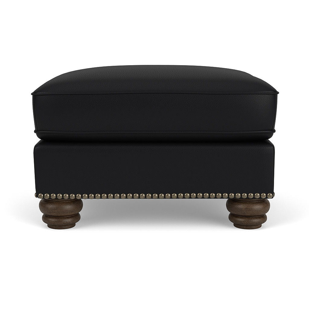 Bexley - Leather Ottoman, Nailhead Trim
