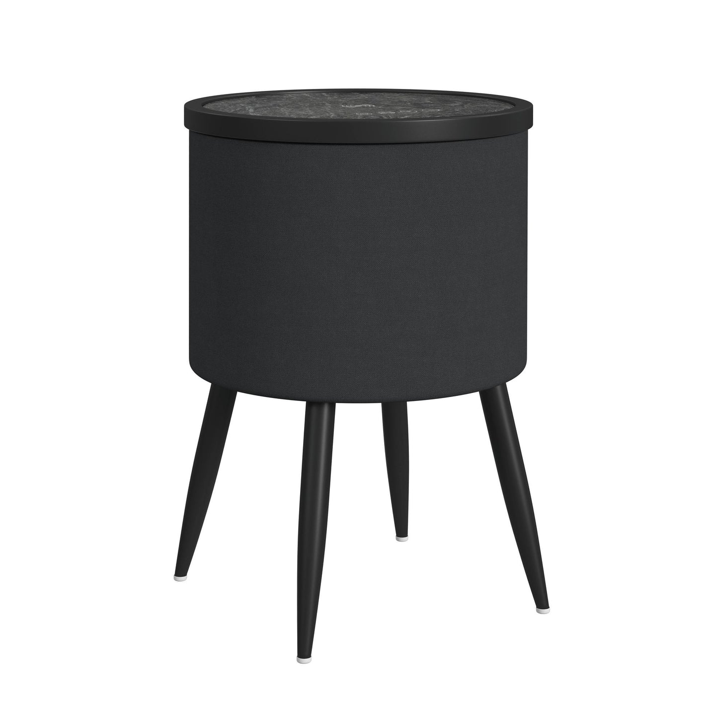 Halo - Round Smart End Table - Black