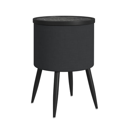 Halo - Round Smart End Table - Black