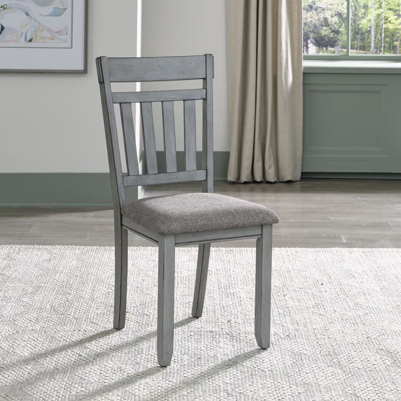 Newport - Splat Back Side Chair - Smokey Gray / Carbon Gray