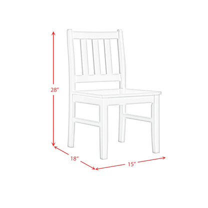 Travis Youth - 5 Piece Dining Set With Table And 4 Chairs - White