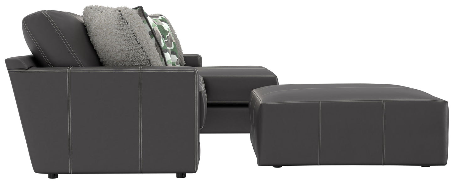 Minori - Italian Leather Sofa / Chaise And Cocktail Ottoman