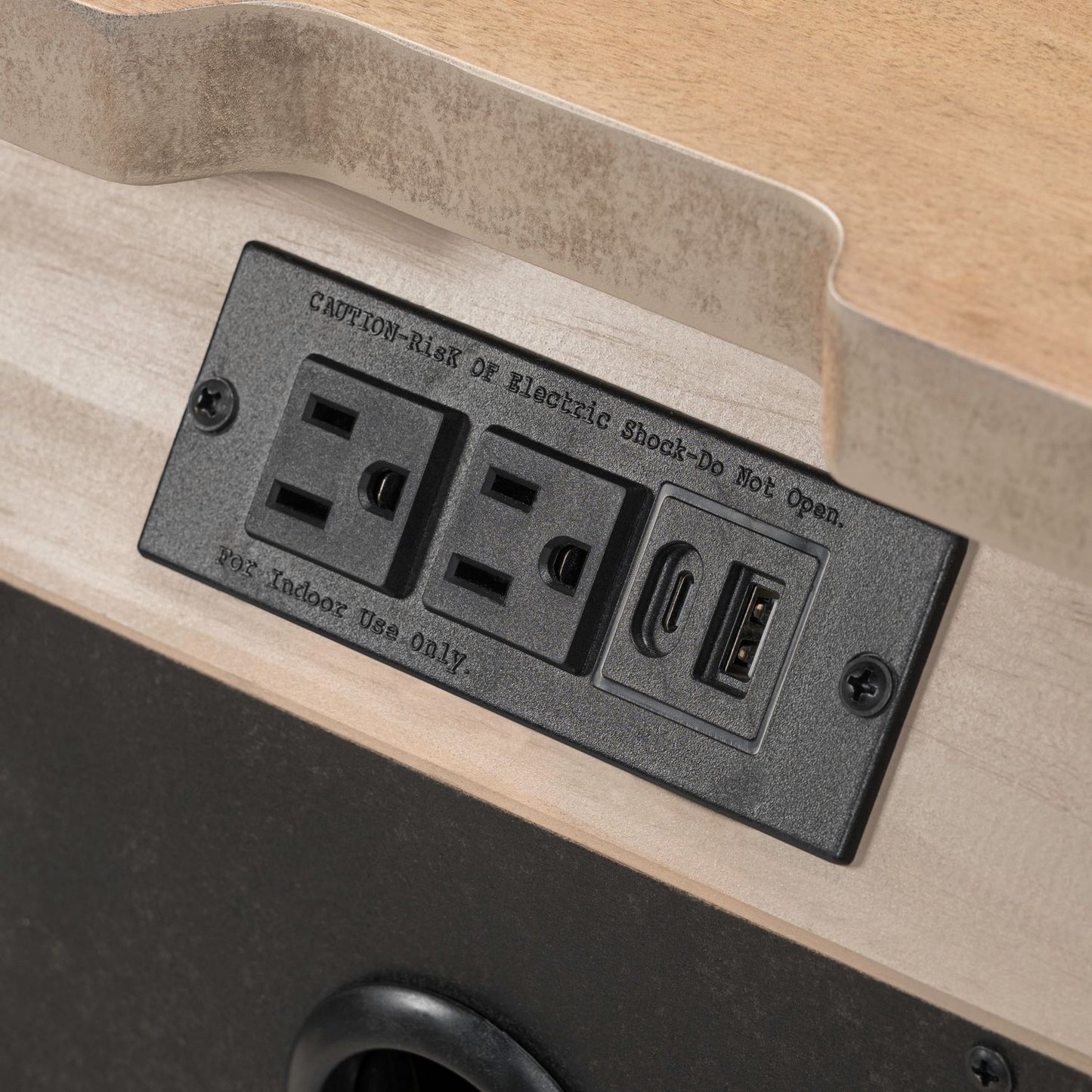 Haven Hills - Nightstand With Charging Station - Camel Beige