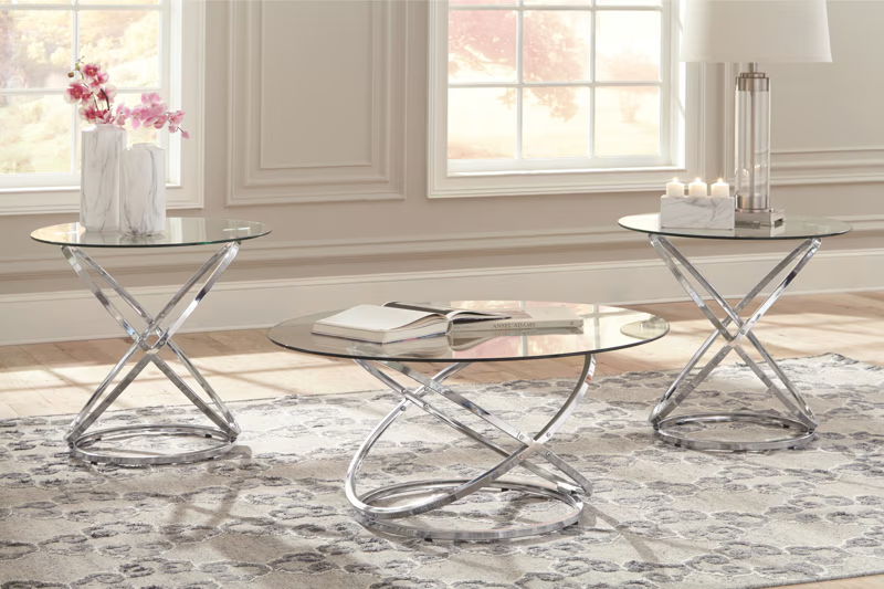 Hollynyx - Occasional Table Set (Set of 3) - Chrome Finish