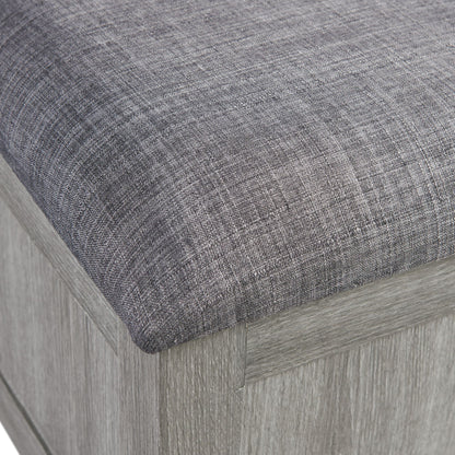 Uster - Coffee Table With Four Storage Stools - Gray