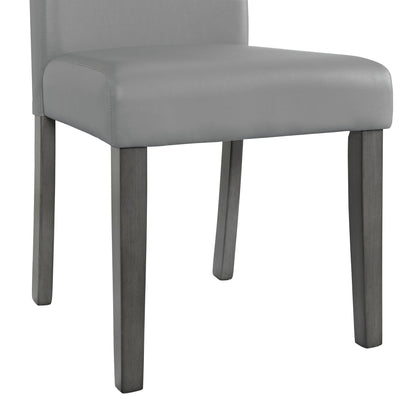 Ambridge - 5 Piece Round Dining Set With Faux Marble Top - Brushed Gray