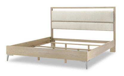 Biscayne - King Upholstered Panel Headboard - Malabar With Alabaster Fronts