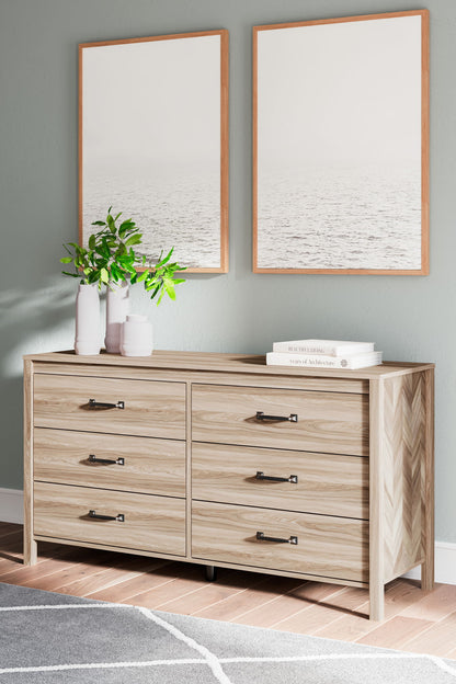 Battelle - Six Drawer Dresser - Tan