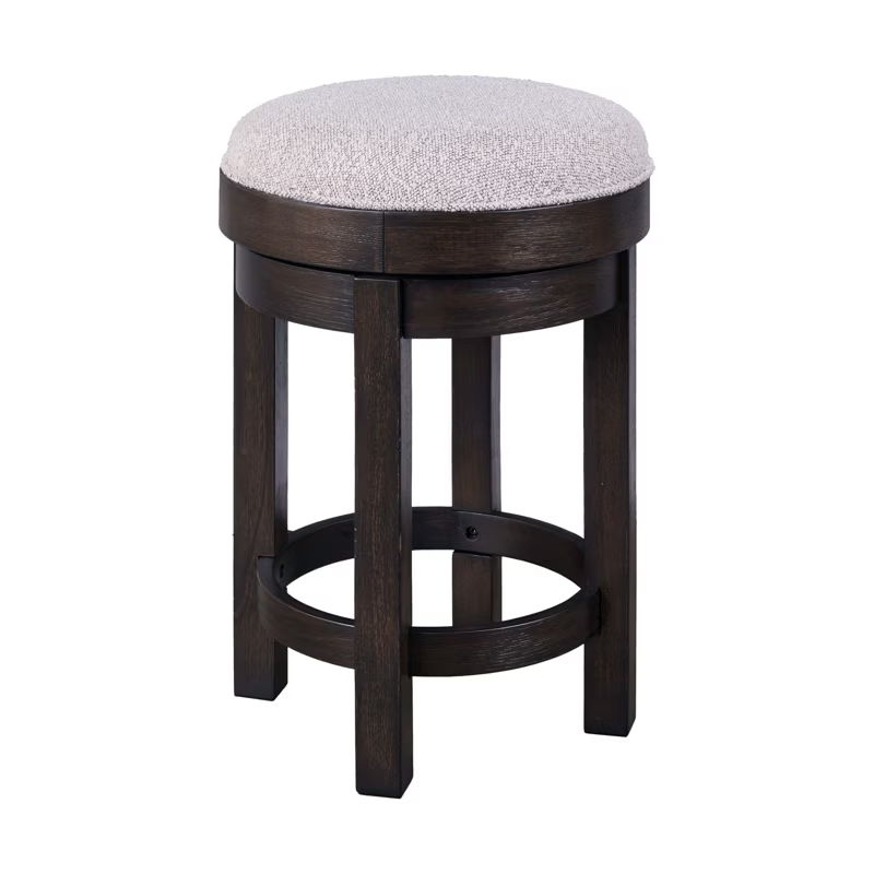 Weston - Upholstered Swivel Console Stool - Peppercorn