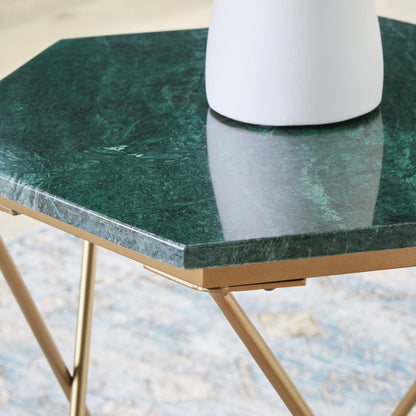 Engelton - Accent Table - Green / Gold
