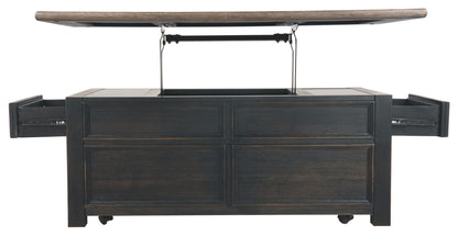 Tyler Creek - Lift Top Cocktail Table - Grayish Brown / Black