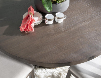 Lancia - Complete Round Dining Table - Charred Oak