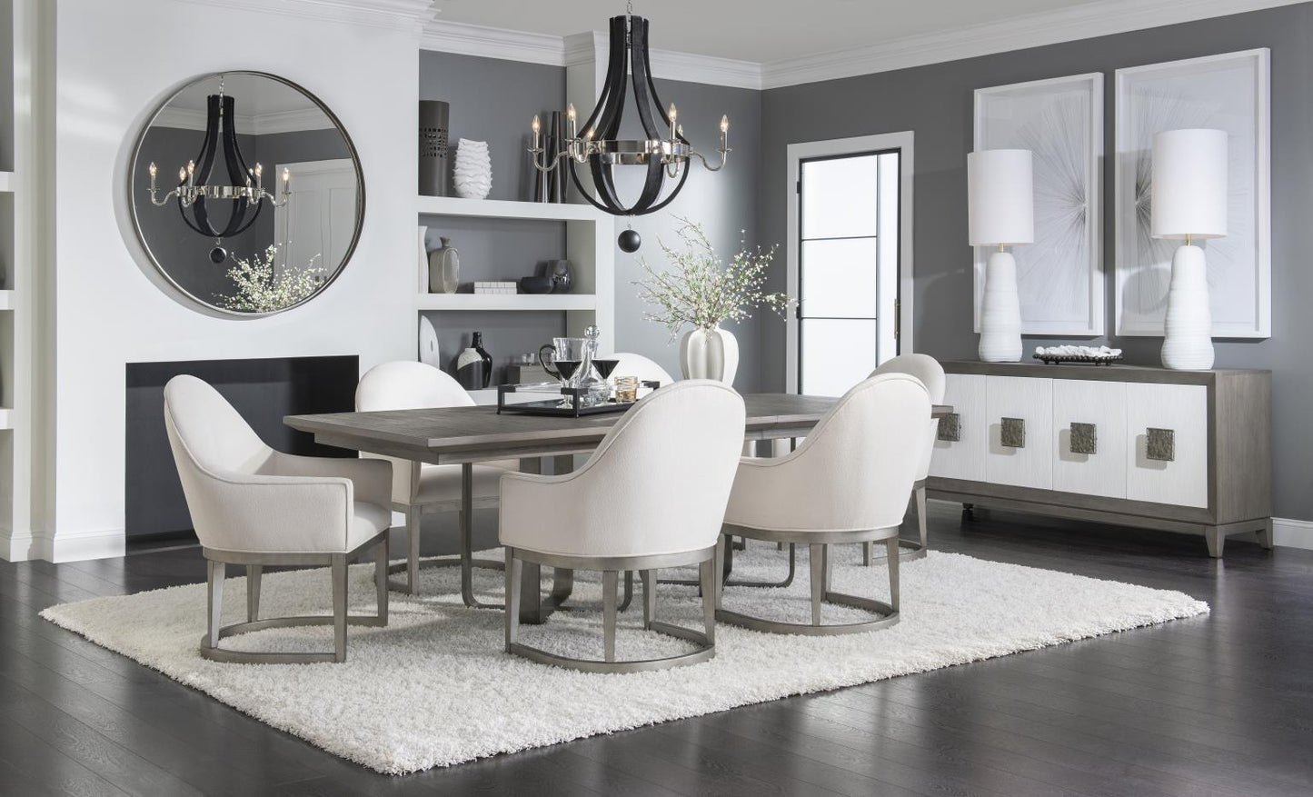 Terra Luna - Trestle Table Top - White Cloud & Nightfall