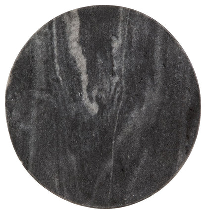 Caramont - Accent Table with White Base - Black / White / Gold Finish