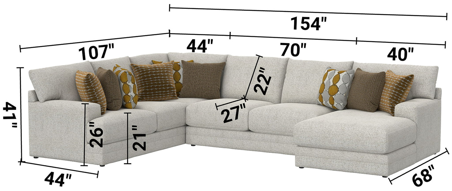 Tori - Sectional With Comfort Coil Seating And Accent Pillows Included