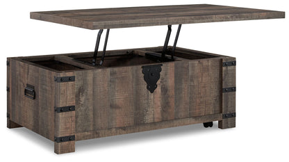 Hollum - Lift Top Cocktail Table - Rustic Brown