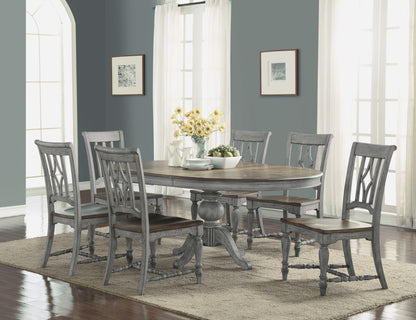 Plymouth - Round Pedestal Dining Table - Gray