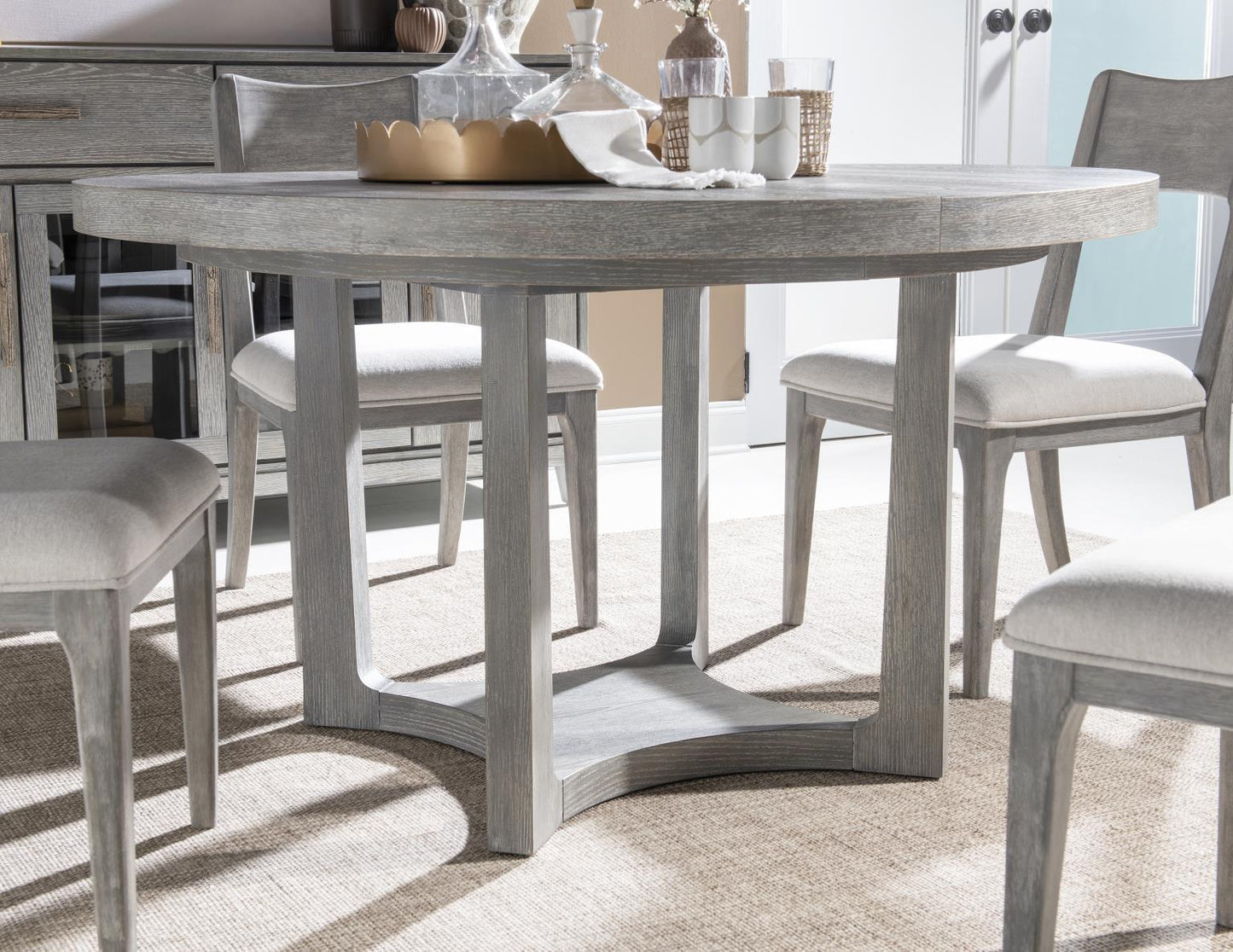 Artesia - Round Pedestal Table Base - Smokey Taupe