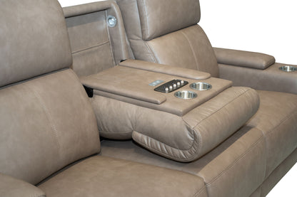 Vibe - Power Reclining Sofa With Console, Power Headrest, Lumbar, Heat, Massage & Pulse