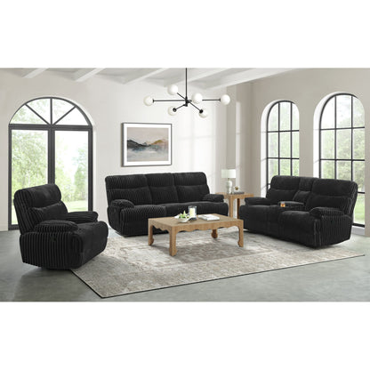 Admiral - Motion Loveseat With Console - Black