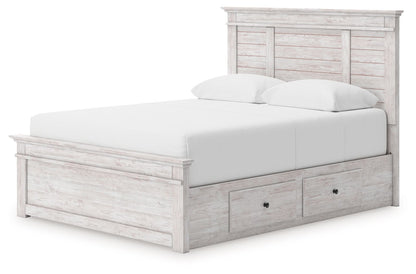 Makidern - Panel Storage Bed With 2 Under Bed Storage Units