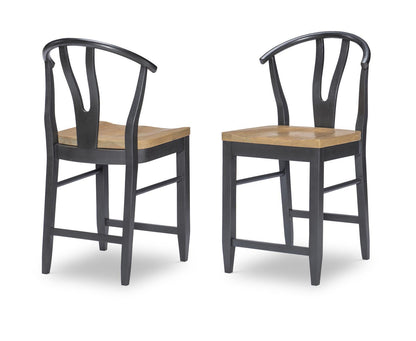 Franklin - Wishbone Back Counter Height Chair (Set of 2) - Harvest Oak