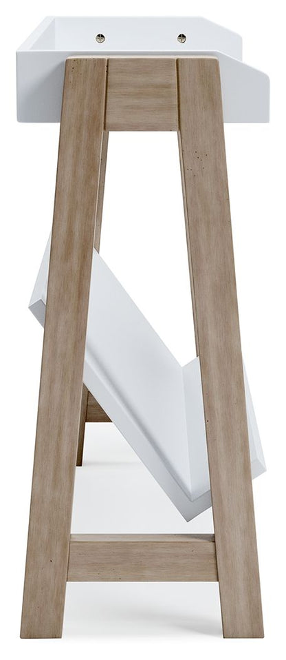 Blariden - Small Bookcase - White / Tan