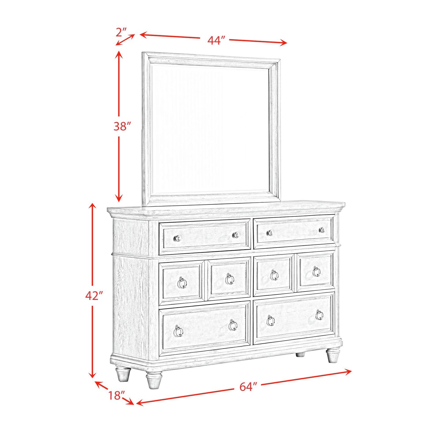 Whit-Ash - 6-Drawer Dresser