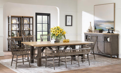 XXX's And OOO's - Complete Round Dining Table - Two Tone