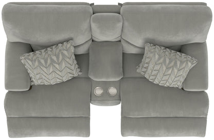 Renaldo - Power Console Loveseat With Zero Gravity Recline - Stone