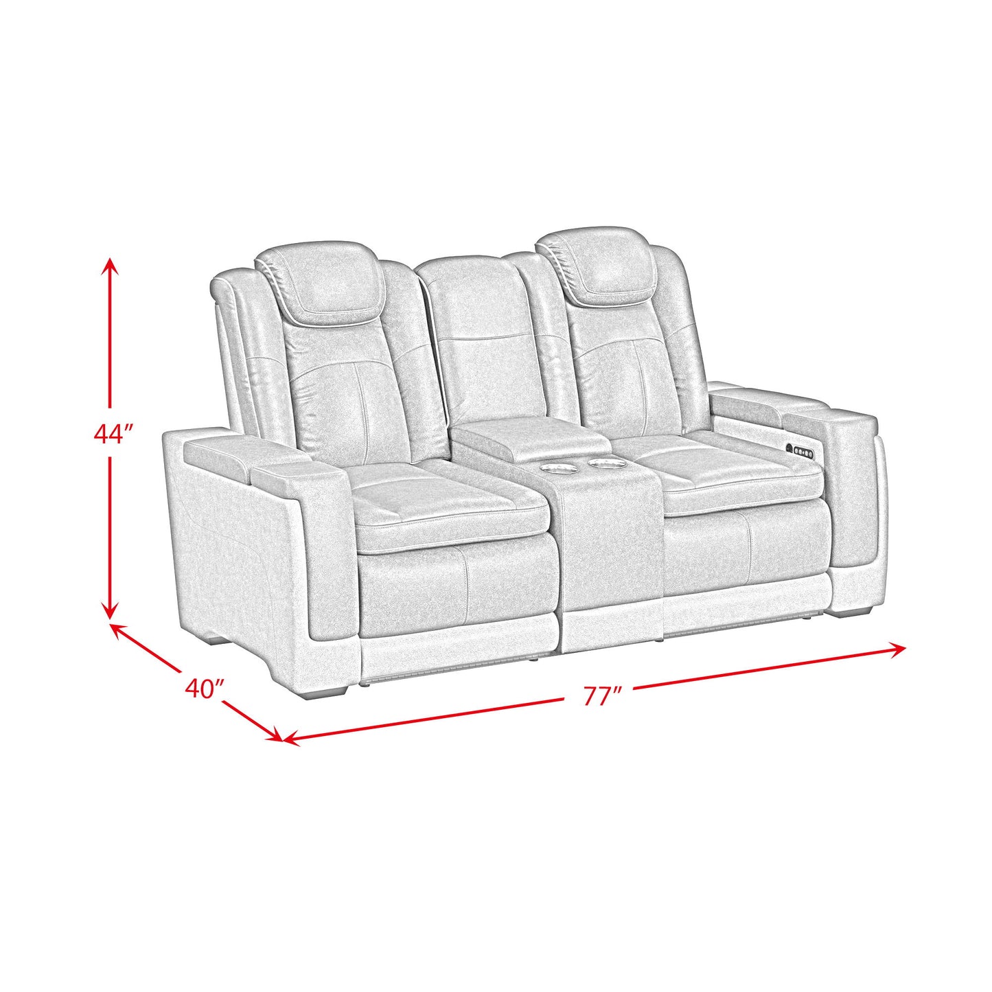 Lantana - Power Motion Loveseat With Power Headrest, LED, And Console