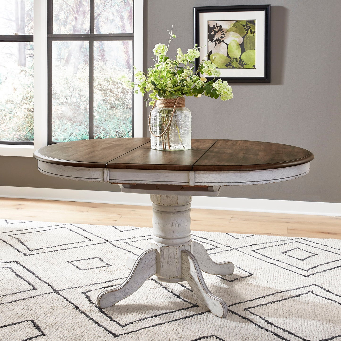 Carolina Crossing - Oval Pedestal Table Base - White