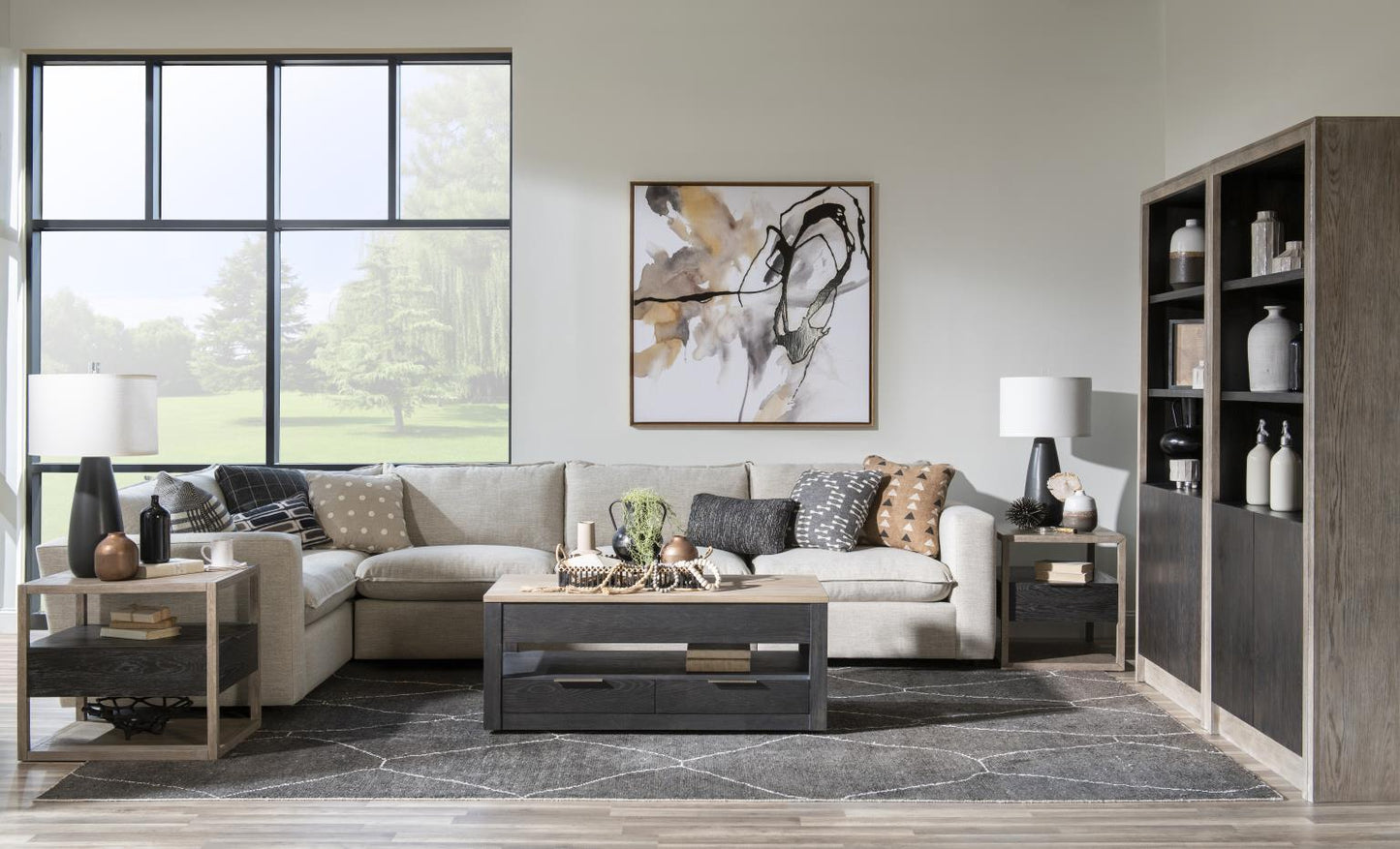 Halifax - Nesting Cocktail Table - Flax And Java