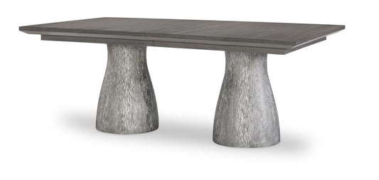 Terra Luna - Rectangle Double Pedestal Table Base - White Cloud & Nightfall