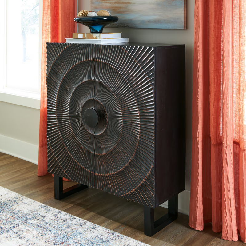 Fosterman - Accent Cabinet - Distressed Black