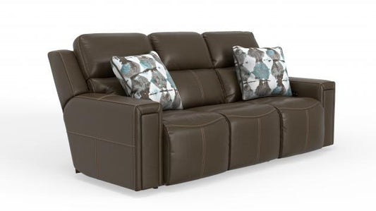 Arezzo - Power Headrest Power Reclining Sofa With Zero Gravity/Extended Ottoman - Chocolate