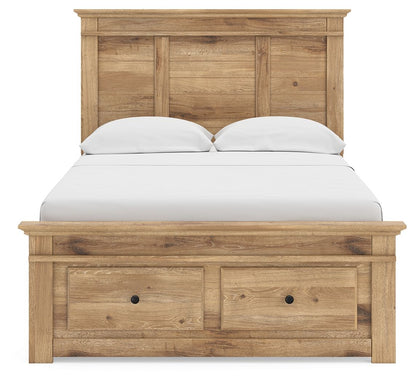 Makidern - Panel Storage Bed With Under Bed Storage Unit And Storage Footboard