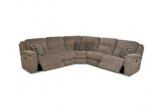 Customizable power sectional with USB charging, cup holders, hidden storage, and durable polyester fabric