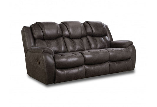 Sundance double reclining sofa with quilted cushions, plush leg support, and soft foam arms in polyester.